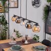 Koyoto lampa wisząca, kula świetlna, lampa wisząca bursztynowy, chrom, przezroczysty, przydymiony, 5-punktowe