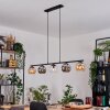 Koyoto lampa wisząca, kula świetlna, lampa wisząca bursztynowy, chrom, przezroczysty, przydymiony, 5-punktowe