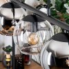 Koyoto lampa wisząca, kula świetlna, lampa wisząca bursztynowy, chrom, przezroczysty, przydymiony, 5-punktowe
