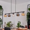 Koyoto lampa wisząca, kula świetlna, lampa wisząca bursztynowy, chrom, przezroczysty, przydymiony, 5-punktowe