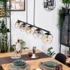 Ripoll lampa wisząca, kula świetlna, lampa wisząca bursztynowy, przezroczysty, przydymiony, 5-punktowe