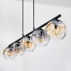 Ripoll lampa wisząca, kula świetlna, lampa wisząca bursztynowy, przezroczysty, przydymiony, 5-punktowe