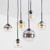 Koyoto lampa wisząca, kula świetlna, lampa wisząca bursztynowy, przezroczysty, przydymiony, 6-punktowe