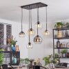 Koyoto lampa wisząca, kula świetlna, lampa wisząca bursztynowy, przezroczysty, przydymiony, 6-punktowe
