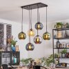 Koyoto lampa wisząca, kula świetlna, lampa wisząca bursztynowy, niebeieski, chrom, zielony, przydymiony, 6-punktowe
