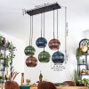 Koyoto lampa wisząca, kula świetlna, lampa wisząca niebeieski, zielony, miedziany, 6-punktowe