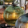 Koyoto lampa wisząca, kula świetlna, lampa wisząca niebeieski, zielony, miedziany, 6-punktowe