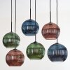 Koyoto lampa wisząca, kula świetlna, lampa wisząca niebeieski, zielony, miedziany, 6-punktowe