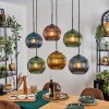 Koyoto lampa wisząca, kula świetlna, lampa wisząca niebeieski, złoty, zielony, miedziany, 6-punktowe
