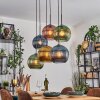 Koyoto lampa wisząca, kula świetlna, lampa wisząca niebeieski, złoty, zielony, miedziany, 6-punktowe