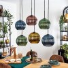 Koyoto lampa wisząca, kula świetlna, lampa wisząca niebeieski, złoty, zielony, miedziany, 6-punktowe