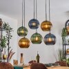 Koyoto Lampa wisząca, Kula świetlna, Lampa wisząca Niebeieski, Złoty, Zielony, 6-punktowe