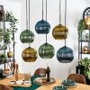 Koyoto Lampa wisząca, Kula świetlna, Lampa wisząca Niebeieski, Złoty, Zielony, 6-punktowe