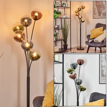Gastor Lampa stojąca Niebeieski, Zielony, Przezroczysty, W kolorze miedzi, 6-punktowe Gastor Lampa stojąca Niebeieski, Zielony, Przezroczysty, W kolorze miedzi, 6-punktowe