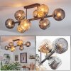 Ripoll Lampa sufitowa, Kula świetlna W kolorze bursztynu, Przydymiony, 8-punktowe