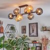 Ripoll Lampa sufitowa, Kula świetlna W kolorze bursztynu, Przydymiony, 8-punktowe