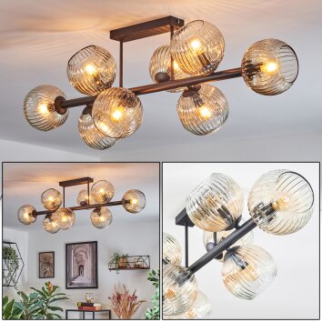 Ripoll Lampa sufitowa, Kula świetlna W kolorze bursztynu, Przezroczysty, 8-punktowe Ripoll Lampa sufitowa, Kula świetlna W kolorze bursztynu, Przezroczysty, 8-punktowe