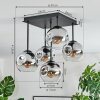Ripoll Lampa sufitowa, Kula świetlna Chrom, Przezroczysty, Przydymiony, 5-punktowe