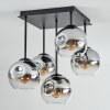 Ripoll Lampa sufitowa, Kula świetlna Chrom, Przezroczysty, Przydymiony, 5-punktowe