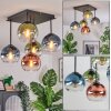 Koyoto lampa sufitowa, kula świetlna niebeieski, zielony, przezroczysty, miedziany, 5-punktowe
