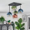 Koyoto lampa sufitowa, kula świetlna niebeieski, zielony, przezroczysty, miedziany, 5-punktowe
