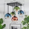 Koyoto lampa sufitowa, kula świetlna niebeieski, zielony, przezroczysty, miedziany, 5-punktowe