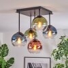 Koyoto lampa sufitowa, kula świetlna niebeieski, zielony, przezroczysty, miedziany, 5-punktowe