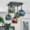 Ripoll lampa sufitowa, kula świetlna niebeieski, zielony, miedziany, 5-punktowe