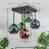 Ripoll Lampa sufitowa, Kula świetlna Niebeieski, Zielony, W kolorze miedzi, 5-punktowe