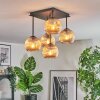 Ripoll lampa sufitowa, kula świetlna bursztynowy, 5-punktowe