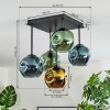 Ripoll Lampa sufitowa, Kula świetlna Niebeieski, Złoty, Zielony, 5-punktowe