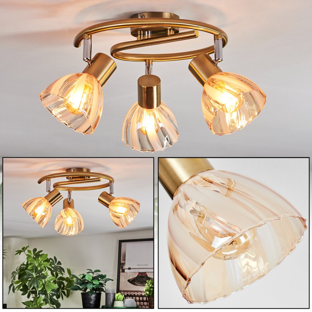 Saire Lampa sufitowa, Spot sufitowy Chrom, Mosiądz, 3-punktowe main product photo
