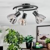 Saire Lampa sufitowa, Spot sufitowy Chrom, Czarny, 3-punktowe