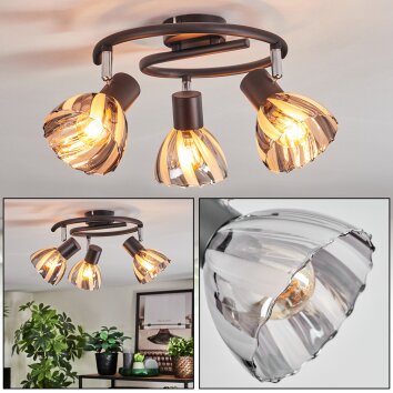 Saire Lampa sufitowa, Spot sufitowy Chrom, Czarny, 3-punktowe