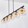 Koyoto lampa wisząca, kula świetlna, lampa wisząca bursztynowy, przezroczysty, 5-punktowe