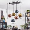 Koyoto lampa wisząca, kula świetlna, lampa wisząca niebeieski, złoty, miedziany, 6-punktowe