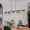 Koyoto lampa wisząca, kula świetlna, lampa wisząca bursztynowy, przezroczysty, przydymiony, 5-punktowe