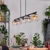 Koyoto lampa wisząca, kula świetlna, lampa wisząca bursztynowy, przezroczysty, przydymiony, 5-punktowe