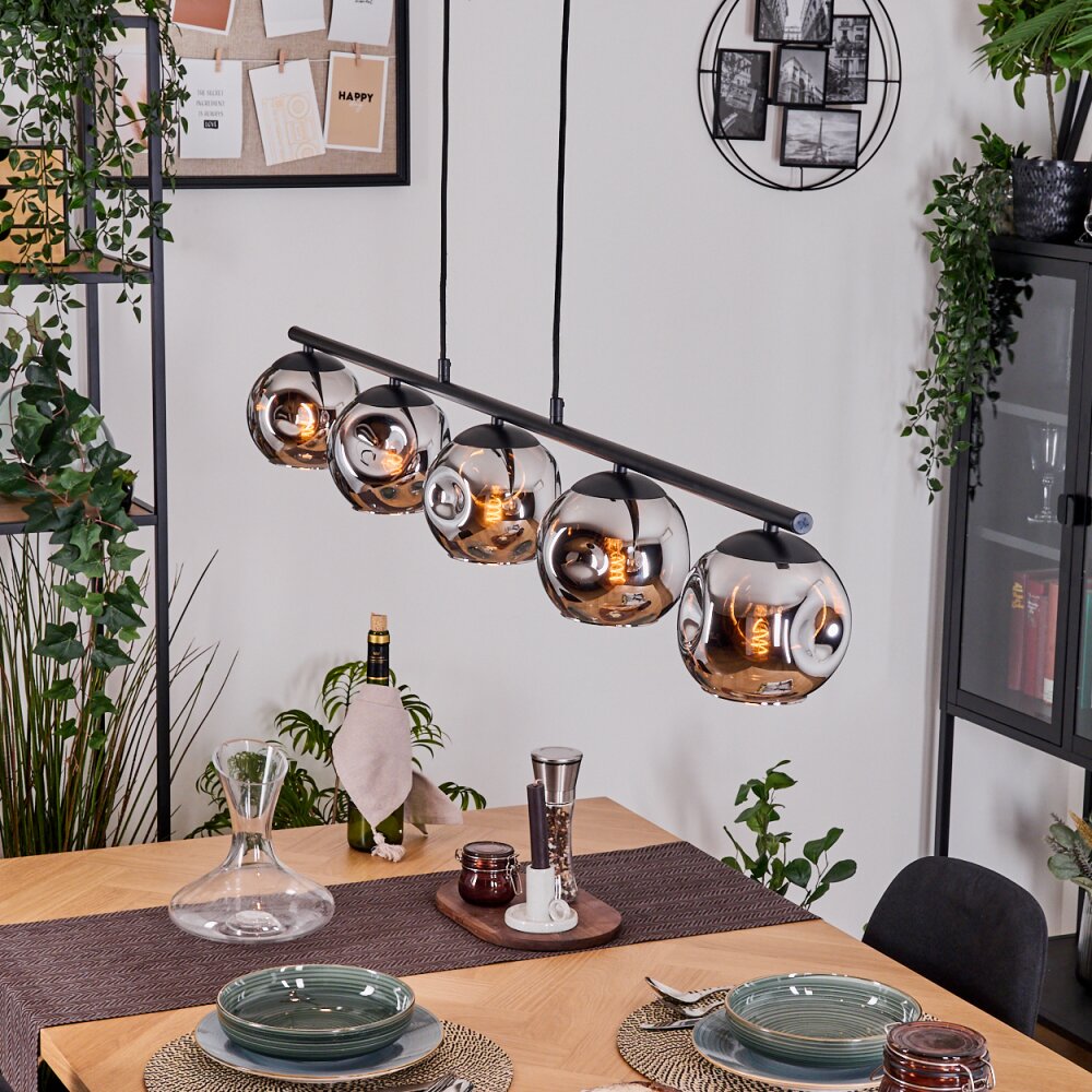 Ripoll Lampa wisząca, Kula świetlna, Lampa wisząca Chrom, Przydymiony, 5-punktowe main product photo