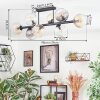 Koyoto lampa sufitowa, kula świetlna bursztynowy, przezroczysty, przydymiony, 8-punktowe