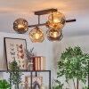 Ripoll lampa sufitowa, kula świetlna bursztynowy, przezroczysty, przydymiony, 5-punktowe