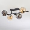 Ripoll lampa sufitowa, kula świetlna bursztynowy, przezroczysty, przydymiony, 5-punktowe