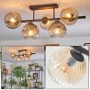 Ripoll Lampa sufitowa, Kula świetlna W kolorze bursztynu, Przezroczysty, Przydymiony, 5-punktowe