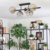 Ripoll Lampa sufitowa, Kula świetlna W kolorze bursztynu, Przezroczysty, Przydymiony, 5-punktowe