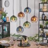 Koyoto lampa wisząca, kula świetlna, lampa wisząca niebeieski, zielony, przezroczysty, miedziany, 6-punktowe