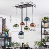 Koyoto lampa wisząca, kula świetlna, lampa wisząca niebeieski, zielony, przezroczysty, miedziany, 6-punktowe