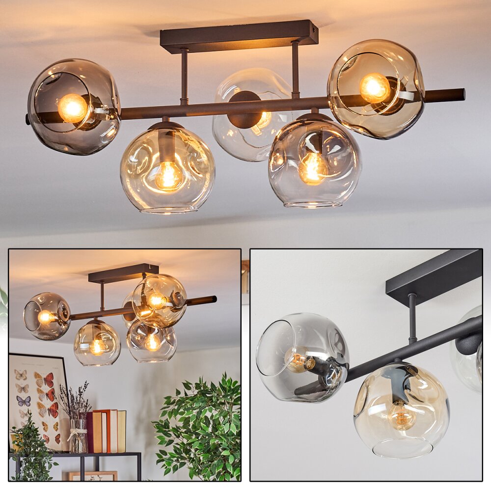 Ripoll Lampa sufitowa, Kula świetlna W kolorze bursztynu, Przezroczysty, Przydymiony, 5-punktowe main product photo