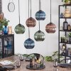 Koyoto lampa wisząca, kula świetlna, lampa wisząca niebeieski, zielony, miedziany, 6-punktowe