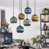 Koyoto Lampa wisząca, Kula świetlna, Lampa wisząca Niebeieski, Złoty, Zielony, 6-punktowe