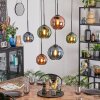 Koyoto lampa wisząca, kula świetlna, lampa wisząca niebeieski, zielony, miedziany, 6-punktowe